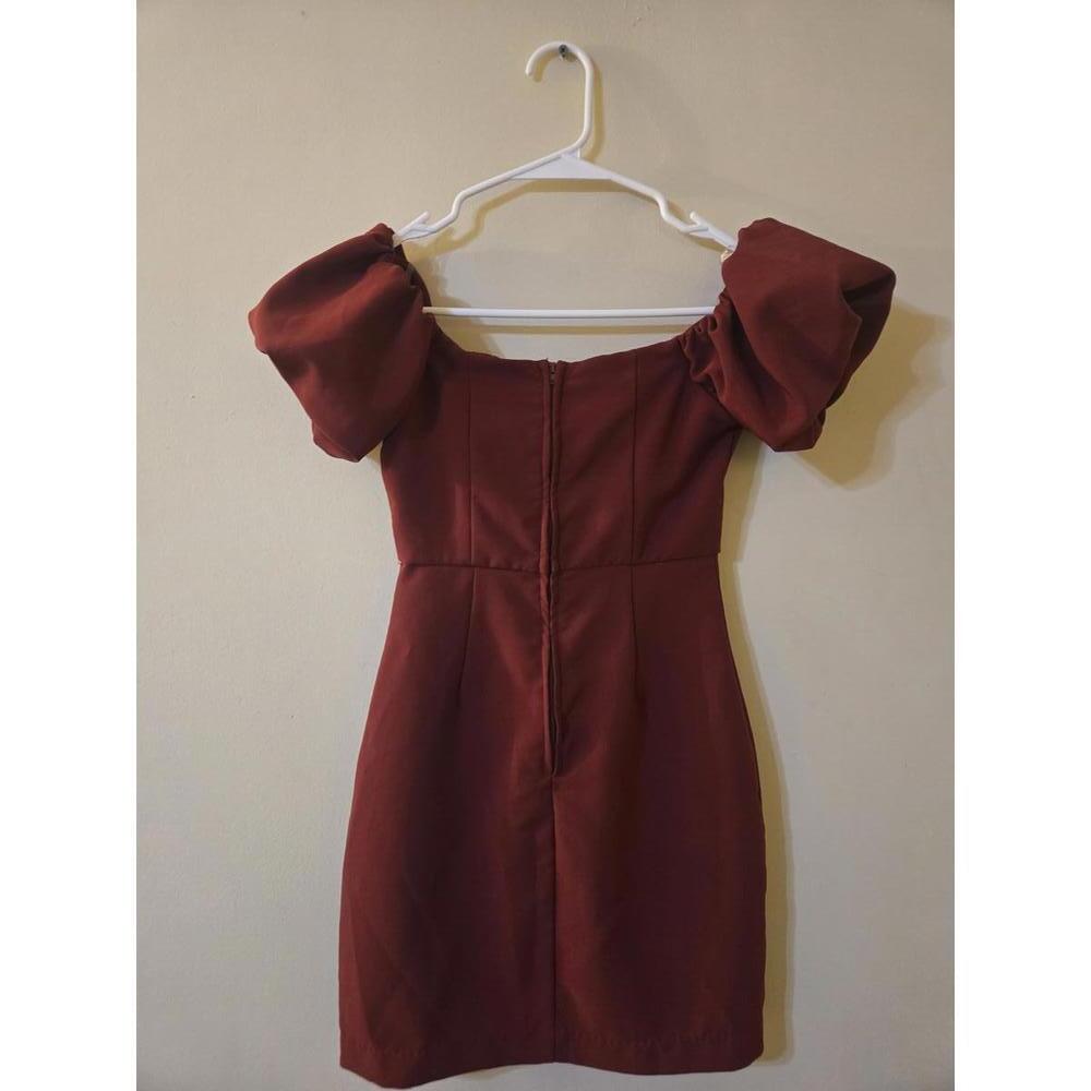 Pear Culture Women's Mini Dress with Puff Sleeves, Size XS - Picture 3 of 3